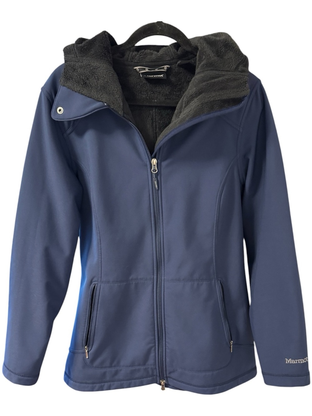 Marmot Women’s Navy Waterproof Hooded Jacket with fleece lining